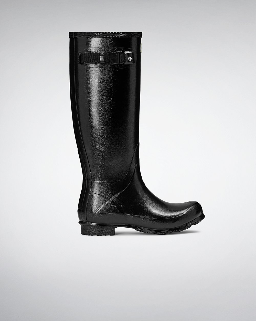 Botas de Lluvia Altas Hunter Mujer - Norris Field Gloss - Negros - KAXQLVS-34